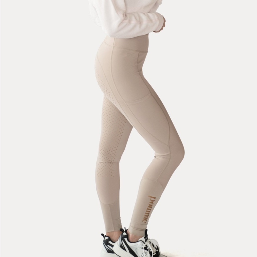 Pomme Equestrian Beige Riding Leggings L